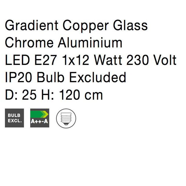 Lustra rotunda sticla cupru/auriu Tabani Ø 25/35 cm, inaltime reglabila, 9080351 - Novaluce [10]