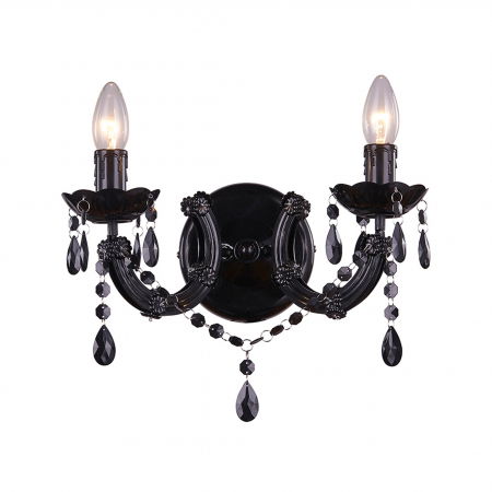 Aplice LED - Aplica perete neagra MAGNOLIA stil clasic cu cristale negre, 003064-001368 - Zumaline