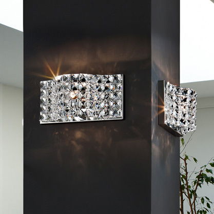 Aplice LED - Aplica perete premium Wes cristale transparente 25 cm, baza metal, 160320 - Schuller