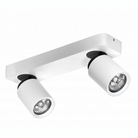 Plafoniere LED - Aplica perete/tavan cu 2 spoturi lumina reglabile Somay 31 cm, metal negru/alb, design modern, AZ 0663 - Azzardo