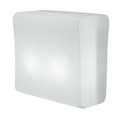 Decoratiuni gradina cu iluminare LED - Bar alb cu iluminare LED Wade 120x110 cm, polietilena, MOBCR120OFNW - King