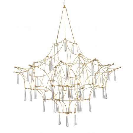 Lustre - Candelabru de lux auriu cu cristale Raquel, iluminare LED, 9116820 - Novaluce