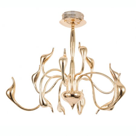 Lustre Dormitor - Candelabru de lux Charles, auriu/negru/crom/alb, metal, design elegant modern, AZ 2568 - Azzardo