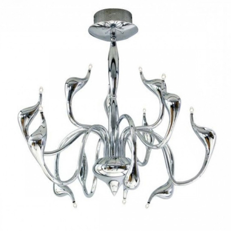 Lustre Dormitor - Candelabru de lux Charles, auriu/negru/crom/alb, metal, design elegant modern, AZ 0044 - Azzardo