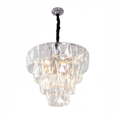 Lustre Dormitor - Candelabru rotund din cristal Riggs Ø65 cm stil clasic, detalii crom, P0309 - Maxlight
