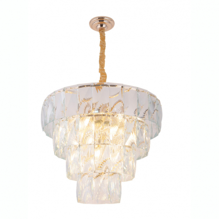 Lustre Dormitor - Candelabru rotund din cristal Riggs Ø65 cm stil clasic, detalii aurii, P0269 - Maxlight