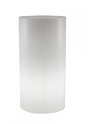 Decoratiuni gradina cu iluminare LED - Ghiveci cilindric inalt tip lampa gradina Milos 35x70 cm, iluminare LED, LUMPM070OFNW - King