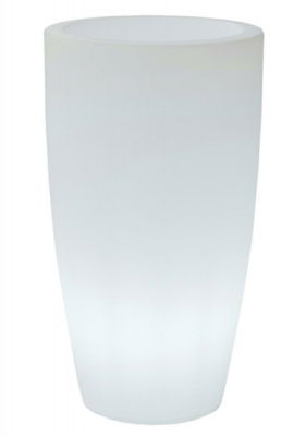 Decoratiuni gradina cu iluminare LED - Ghiveci cilindric tip lampa gradina Saori cu iluminare LED, 40x40x70 cm, LUMBM070OFNW - King