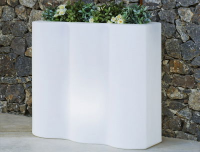 Decoratiuni gradina cu iluminare LED - Ghiveci tip lampa gradina Avia 90x80 cm, iluminare LED, LUMPA080OFNW - King