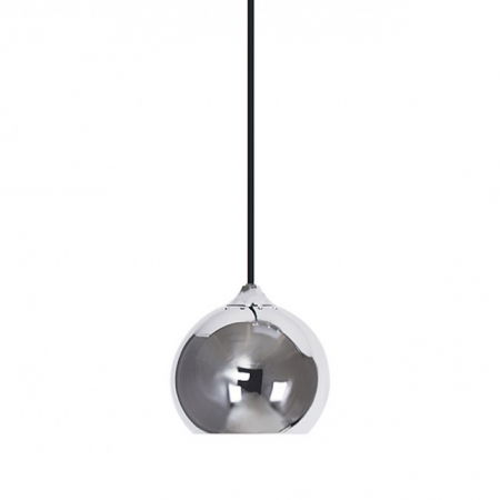 Lustre Dormitor - Lustra moderna tip glob crom/alb/negru Branis Ø12 cm metal/sticla balistica, AZ 0641 - Azzardo