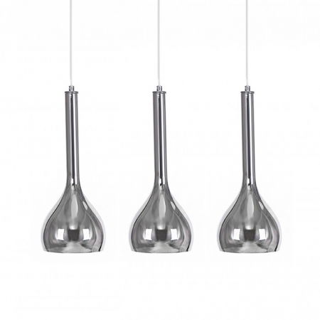 Lustre Dormitor - Lusta liniara cu 3 pendule suspendate Ambros 70 cm alba/neagra/crom finisaj lucios, design modern, AZ 1655 - Azzardo