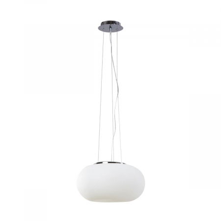 Lustre Dormitor - Lustra alba design modern INEZ 28 cm metal / sticla, 003064-001121 - Zumaline