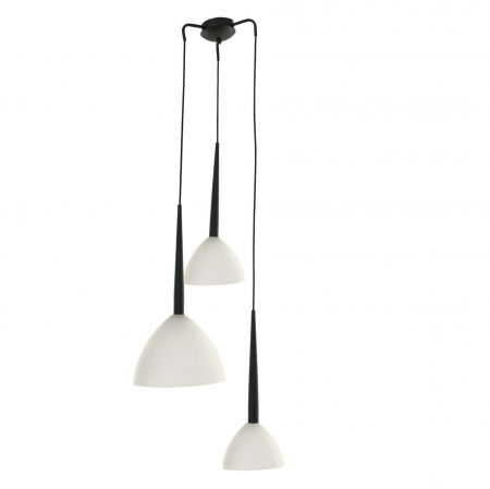 Lustre Dormitor - Lustra alba suspendata cu 3 pendule Kees, sticla/metal negru, design modern, AZ 3333 - Azzardo