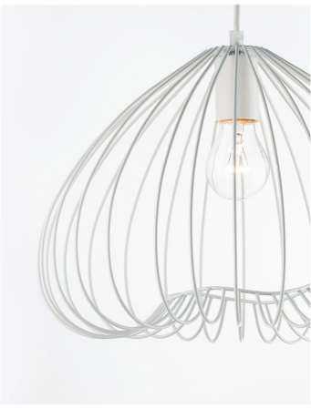 Lustra alba tip pendul Delfi, din metal, Ø 37 cm, inaltime reglabila, 9402572 - Novaluce [1]