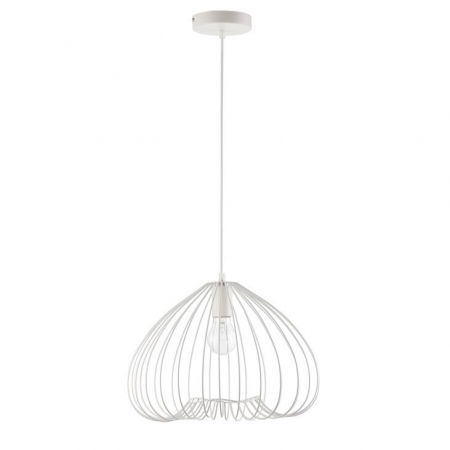 Lustre Dormitor - Lustra alba tip pendul Delfi, din metal, Ø 37 cm, inaltime reglabila, 9402572 - Novaluce