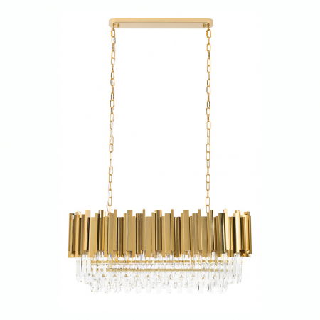 Lustre Dormitor - Lustra aurie design lux Imperio Long cu cristale 90x30 cm, DW-D5689S.GOLD - King