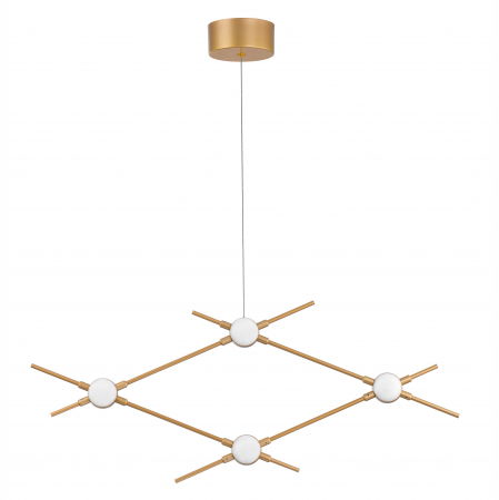 Lustre Dormitor - Lustra aurie metal Molecule 4 becuri, iluminare LED, 9180674 - Novaluce