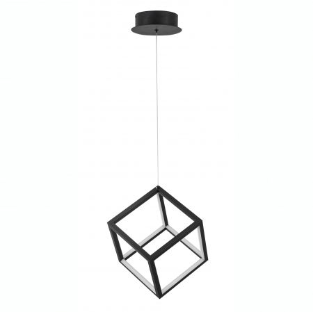 Lustre Dormitor - Lustra aurie/neagra dimabila LED forma cub Gerho 25x25 cm, design minimalist, 9818251 - Novaluce