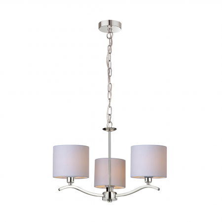 Lustre Dormitor - Lustra bej 3 abajururi design clasic CARMEN 48 cm metal / material textil, 003064-001110 - Zumaline