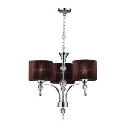 Lustra/candelabru cu suport metalic crom Louna 3/5/7 brate, abajur textil diverse culori, design modern, AZ 0500 - Azzardo [2]