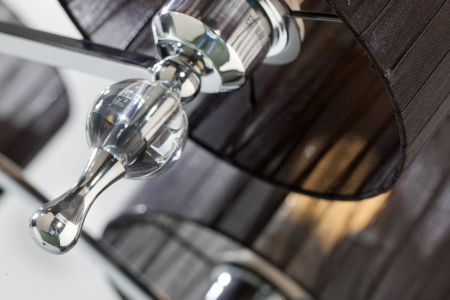 Lustra/candelabru cu suport metalic crom Louna 3/5/7 brate, abajur textil diverse culori, design modern, AZ 0500 - Azzardo [13]