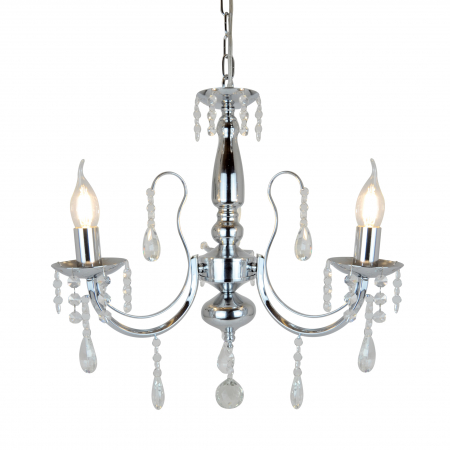 Lustre Dormitor - Lustra cromata design clasic ALBI 49 cm metal / sticla, 003064-007864 - Zumaline
