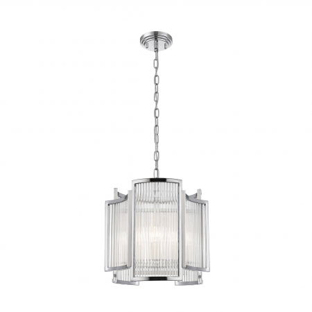 Lustre Dormitor - Lustra cromata pe lant design clasic SERGIO 35 cm metal / sticla, 003064-016784 - Zumaline