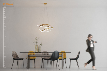 Lustra cu 3 inele LED dimabile Nava aurie/neagra/crom, inaltime reglabila, metal, AZ 2989 - Azzardo [4]