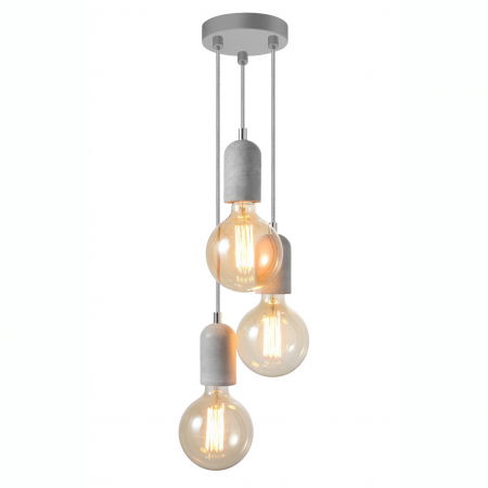 Lustre Dormitor - Lustra cu 3 pendule suspendate beton Maso Ø 15 cm, stil industrial, AZ 2385 - Azzardo