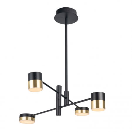 Lustre - Lustra cu 4 spoturi iluminare LED Anahi negru/auriu metal/acril, P0404 - Maxlight