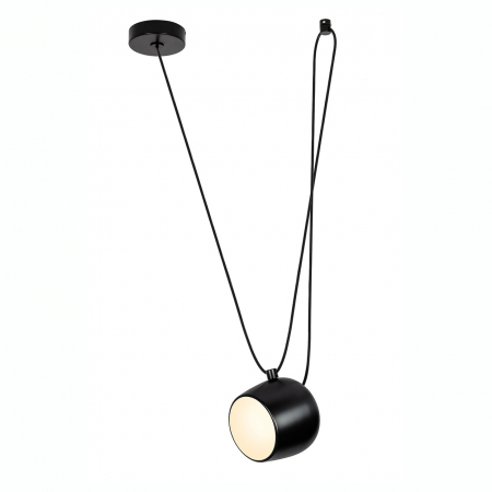 Lustre Dormitor - Lustra cu cablu atarnat design industrial Hang, un bec LED, alba/neagra, MD20502-A-200 - King