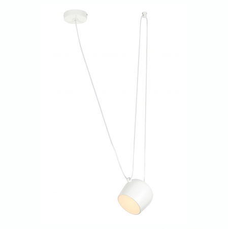 Lustre Dormitor - Lustra cu cablu atarnat design industrial Hang, un bec LED, alba/neagra, MD20502-A-200.WHITE - King