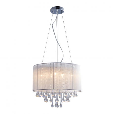 Lustre Dormitor - Lustra cu cristale design modern VERONA 40 cm metal / sticla / stofa, 003064-009043 - Zumaline