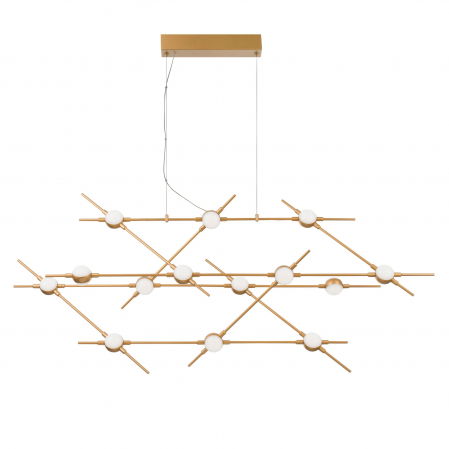 Lustre Dormitor - Lustra de lux aurie dimabila din metal Molecule 14 becuri, iluminare LED, 9180614 - Novaluce