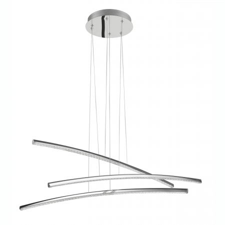 Lustre Dormitor - Lustra de lux crom cu cristale Gisselle 90 cm, iluminare LED 3 piese, 81007601 - Novaluce