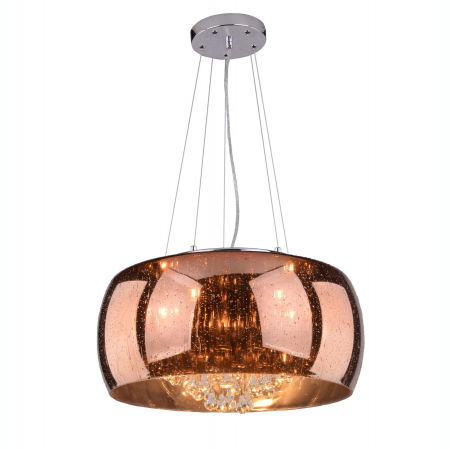 Lustre Dormitor - Lustra de lux design modern Hilmar 50x50 cm finisaj cupru cu cristale, metal si sticla, AZ 1646 - Azzardo