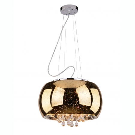 Lustre Dormitor - Lustra de lux aurie Hilmar Gold 50x50 cm, design modern cu cristale, metal si sticla, AZ 1647 - Azzardo