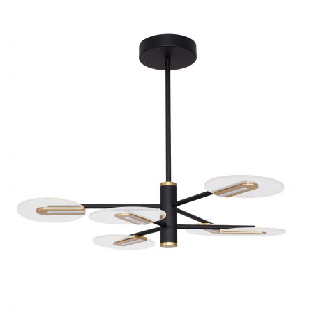 Lustre Dormitor - Lustra de lux moderna Tekla auriu cu negru, iluminare LED 42W, 9545406 - Novaluce