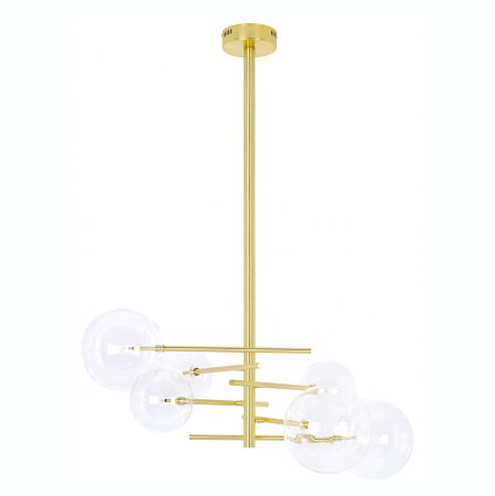 Lustre Dormitor - Lustra design Astra 90x208 cm, 6 becuri, sticla/aluminiu auriu, XCP7423-6 - King