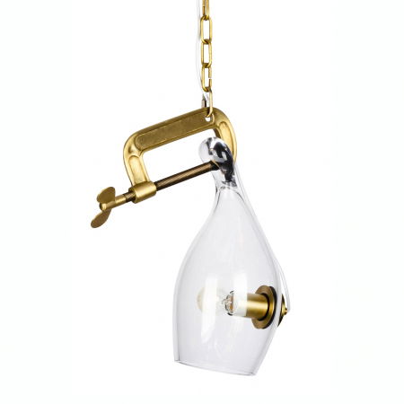 Lustre Dormitor - Lustra design extravagant Guto 20x44 cm, metal auriu/sticla, MD10961-1S.BRASS - King