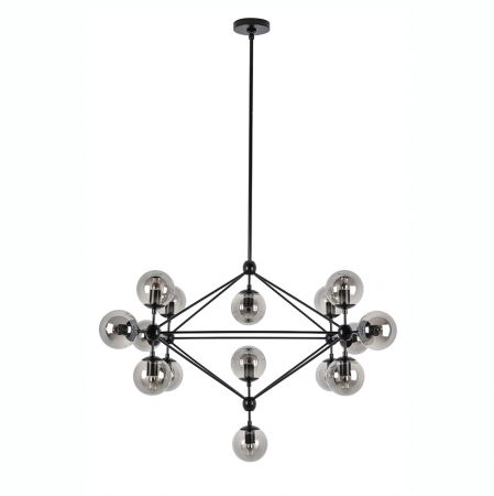 Lustre Dormitor - Lustra design modern Planet 142x173 cm, 15 becuri, neagra/aurie, MSE010100179 - King