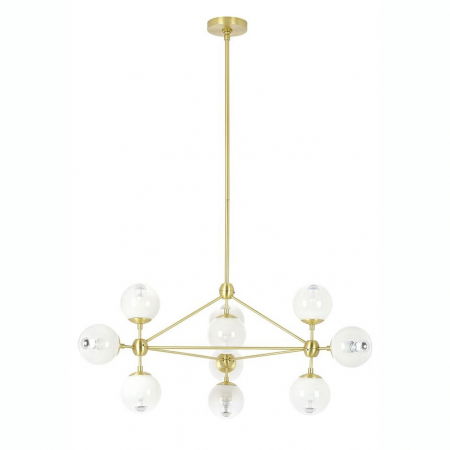 Lustre Dormitor - Lustra design modern Planet 98x170 cm, 10 becuri, neagra/aurie, MD10230G-10 - King