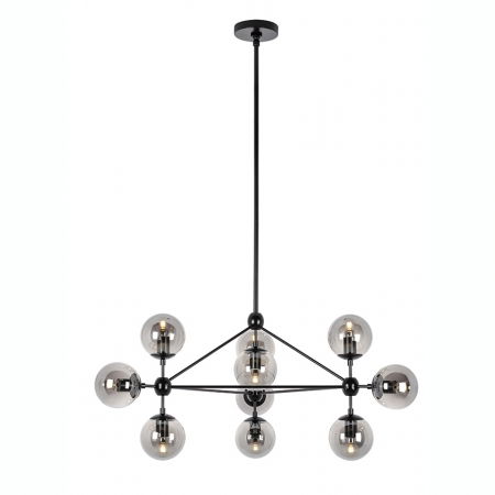 Lustre Dormitor - Lustra design modern Planet 98x170 cm, 10 becuri, neagra/aurie, MSE010100181 - King