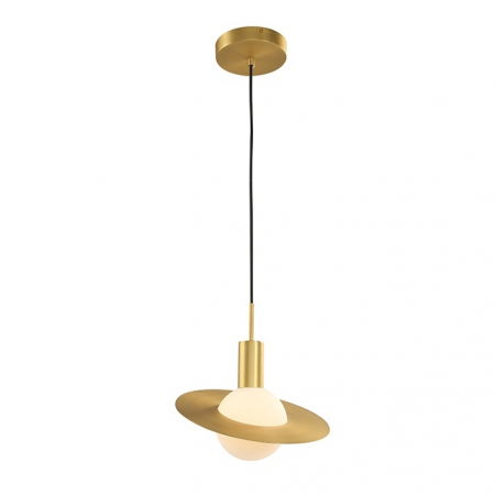 Lustre Dormitor - Lustra designer in forma de glob Saturn cu cerc metalic auriu, MSE010100148 - King