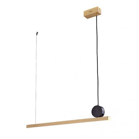 Lustre Dormitor - Lustra designer orizontala Wind 88/118 cm, aurie, metal, iluminare LED, MSE010100133 - King