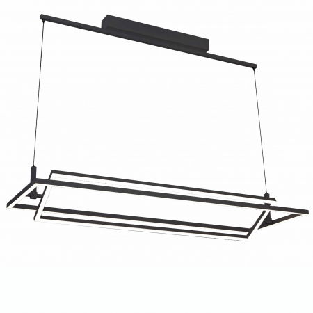 Lustre Dormitor - Lustra dimabila alba/neagra iluminare LED Dejan 100 cm, metal crom, design modern, AZ 2849 - Azzardo