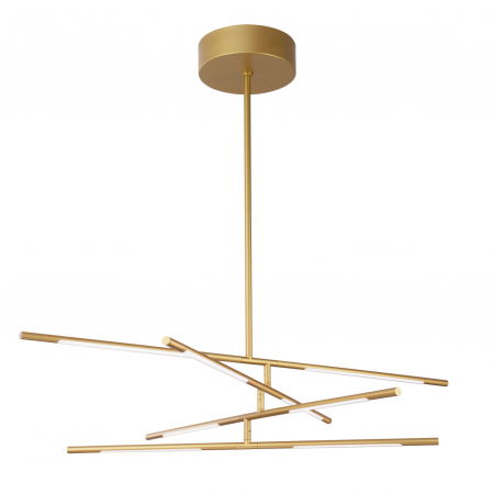 Lustre Dormitor - Lustra dimabila aurie/neagra cu bete rotative Rocco 84 cm, iluminare LED, stil minimalist, 9180781 - Novaluce