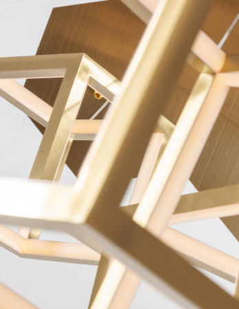 Lustra dimabila aurie/neagra LED 3 pendule forma cub Gerho 56 cm, design minimalist, 9818231 - Novaluce [12]