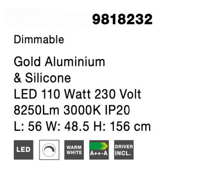 Lustra dimabila aurie/neagra LED 3 pendule forma cub Gerho 56 cm, design minimalist, 9818231 - Novaluce [16]