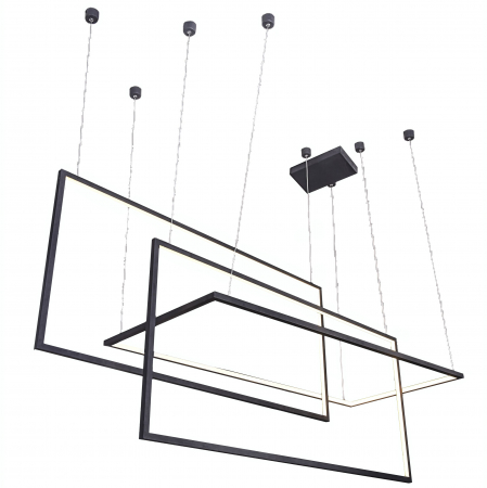 Lustre Dormitor - Lustra dimabila LED alba/neagra Tarben 130 cm, dreptunghiuri, design modern, AZ 2914 - Azzardo